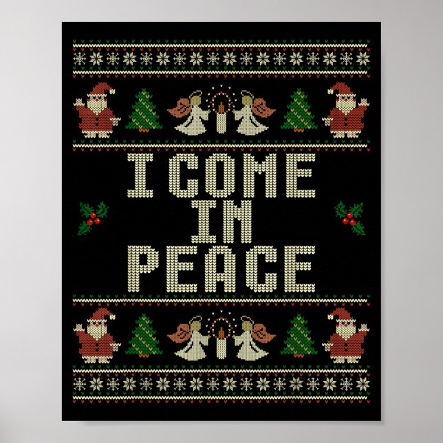 I Come In Peace Couple Matching Ugly Christmas Swe Poster (Vorne)