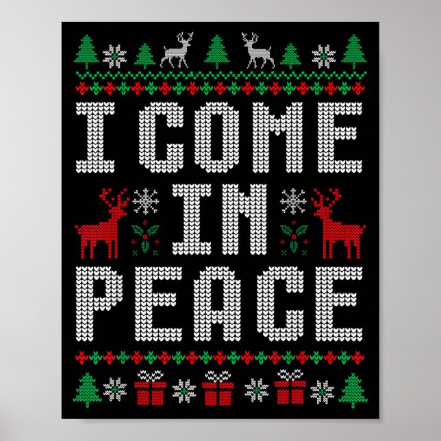 I Come In Peace Couple Matching Ugly Christmas Swe Poster (Vorne)