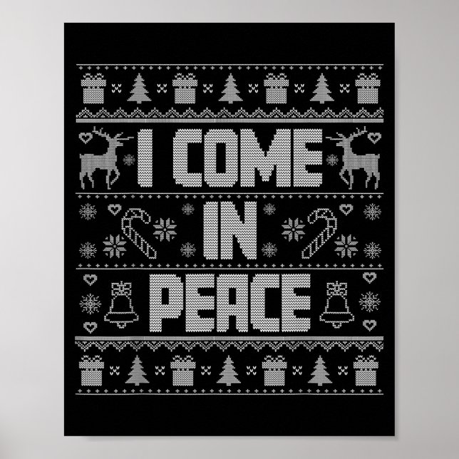 I Come In Peace Couple Matching Ugly Christmas Swe Poster (Vorne)