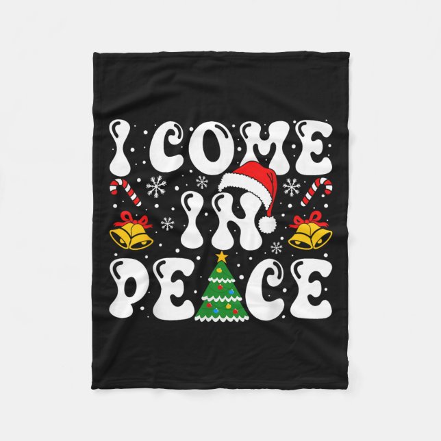 I Come In Peace Funny Couple Ugly Christmas Shirt  Fleecedecke (Vorderseite)