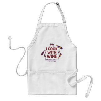 I Cook With Wine Funny Cooking Apron Schürze