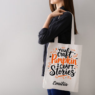I Craft Stories Name Halloween Tote Bag für Schrif