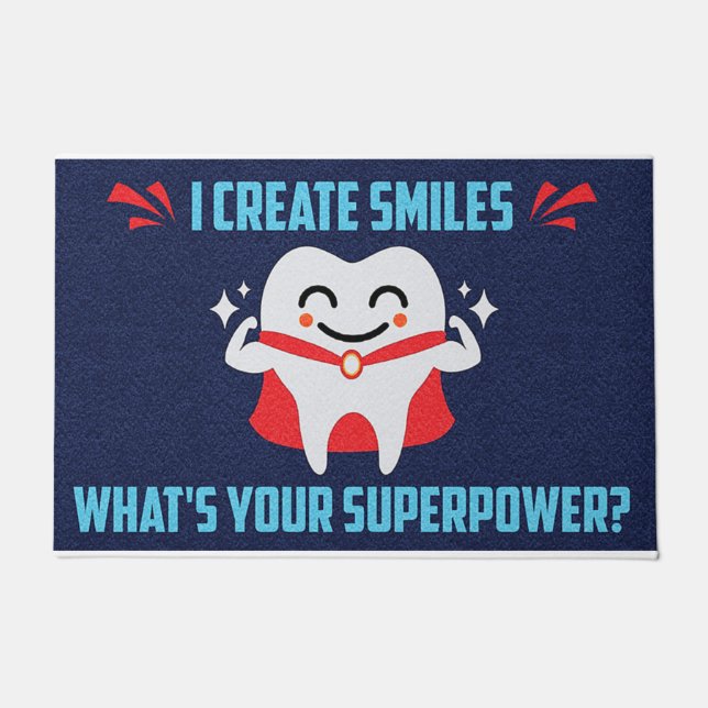 I Create Smiles, Superpower Mat, Kid Room Decor Fußmatte (Vorderseite)