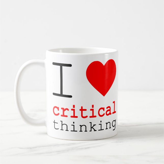 I ❤️ Critical Thinking v2 Kaffeetasse (Links)