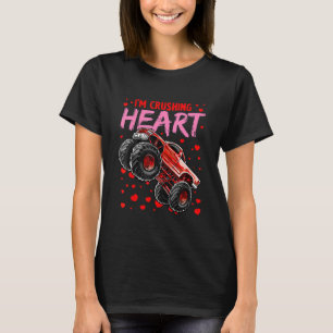 I Crush Hearts Monster Truck Funny Boys Kids Valen T-Shirt