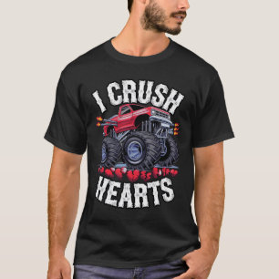 I Crush Hearts Monster Truck Funny Valentinstag T-Shirt