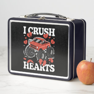 I Crush Hearts Valentine's Day Monster Truck Metall Brotdose