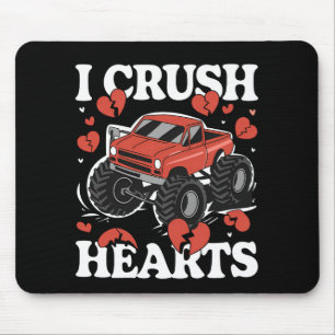 I Crush Hearts Valentine's Day Monster Truck Mousepad