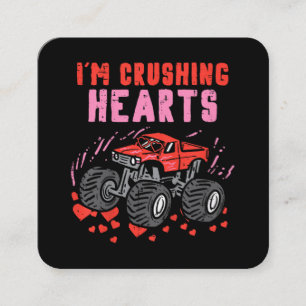 I Crush Hörer Monster Truck Kleinkind Boys Valenti Quadratische Visitenkarte