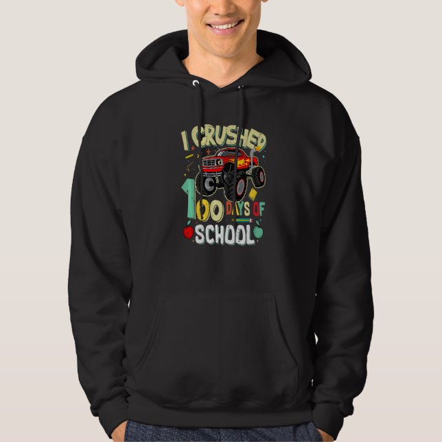 I Crushed 100 Days Of School TShirt Boys Monster T (Vorderseite)