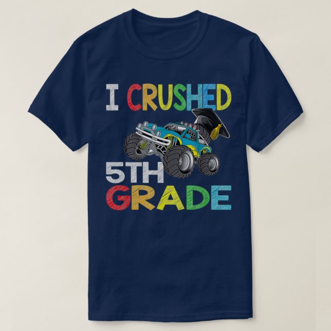 I Crushed 5th Grade Gift Graduation Boys Monster T T-Shirt (Design vorne)