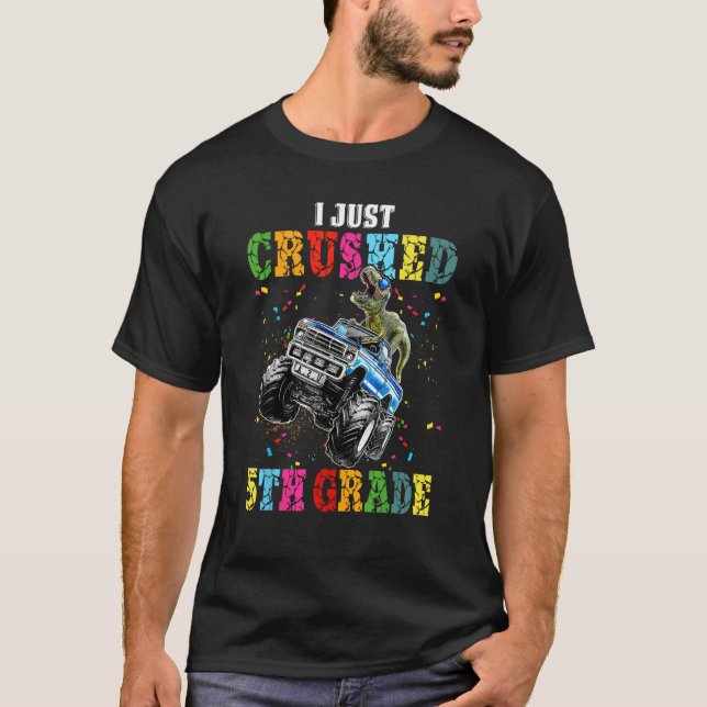 I Crushed 5th Grade  Graduation Boys Monster Truck T-Shirt (Vorderseite)