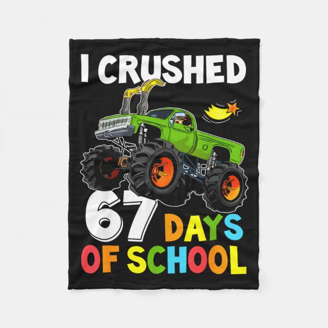 I Crushed 67 Days Of School Funny Six Seven Meme B Fleecedecke (Vorderseite)