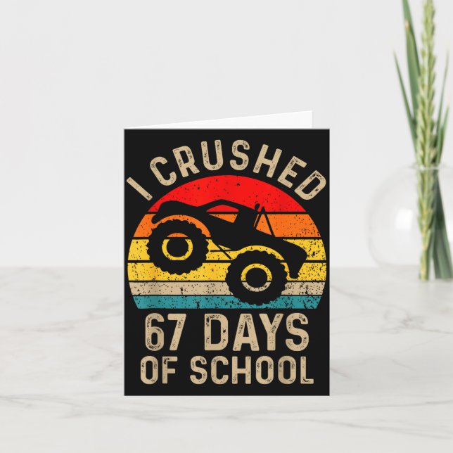 I Crushed 67 Days Of School Funny Six Seven Meme B Karte (Vorderseite)