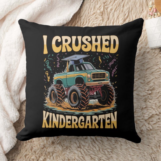 I Crushed Kindergarten Monster Truck Abschluss Kissen (Decke)