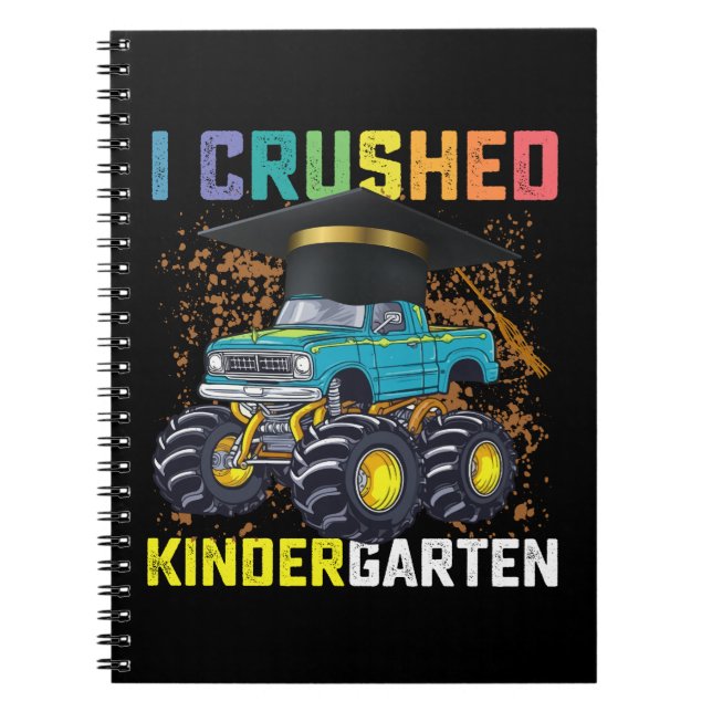 I Crushed Kindergarten Monster Truck Abschluss Notizblock (Vorderseite)