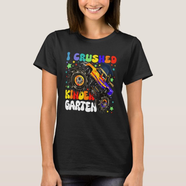 I Crushed Kindergarten Monster Truck Graduation Bo T-Shirt (Vorderseite)