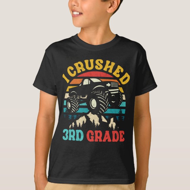 I Crushed Monster Truck Graduation Cap T-Shirt (Vorderseite)