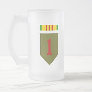 I.D. mit Vietnam Service Ribbon Mattglas Bierglas