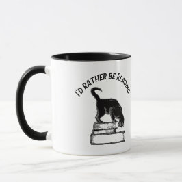 I’d Rather Be Reading / Writing – Cat Mug Tasse
