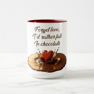 “I’d rather fall in chocolate” Humorous mug Tasse