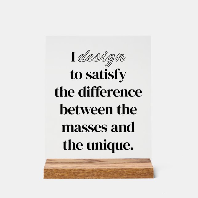 I Design Akryllische Beschriftung Acrylschild (Vorderseite)