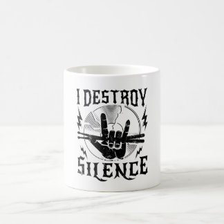 I Destroy Silence Music Coffee Mug Kaffeetasse
