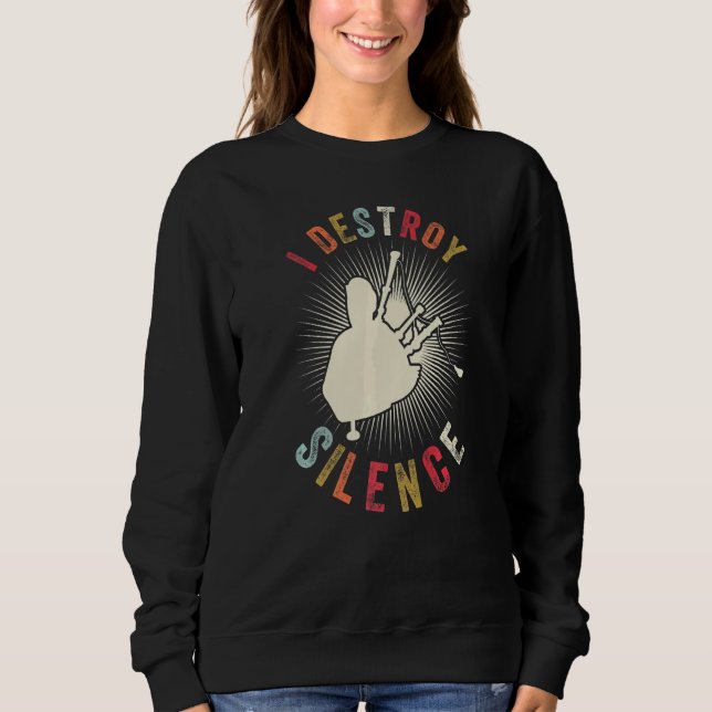 I Destroy Silence  Musician Instrument Vintage Bag Sweatshirt (Vorderseite)