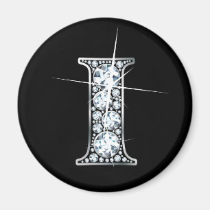 "I" Diamond Bling Magnet