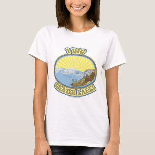 I Dig Crater Lake Illustriertes Reisedesign T-Shirt