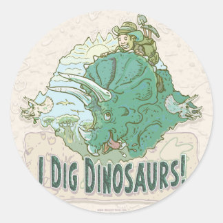 I Dig Dinosaurier für Dinosaurier Jäger aller Alte Runder Aufkleber