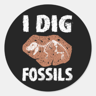 I Dig Fossils Paläontologie Kostümgeologie Paläont Runder Aufkleber