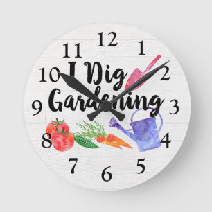 I Dig Gardens Niedlich Garden Geschenkgärtner Runde Wanduhr