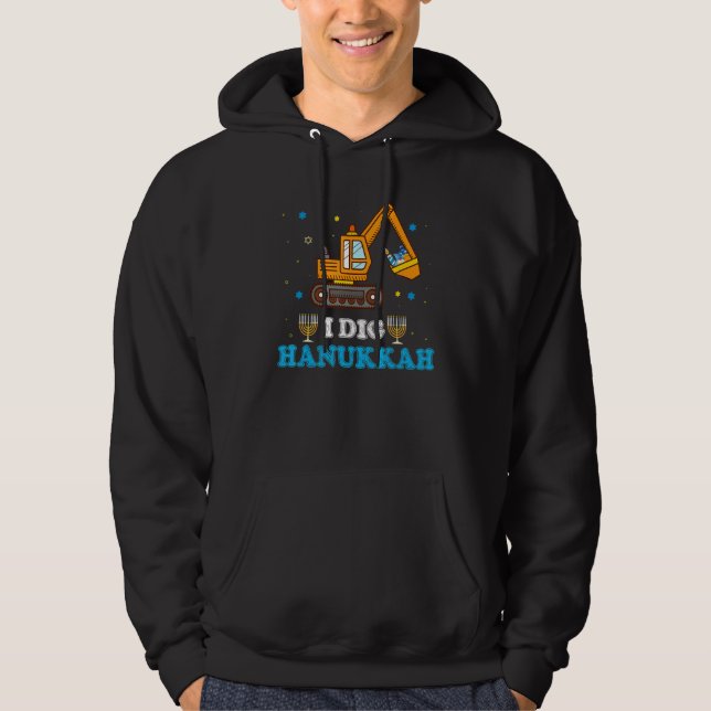 I Dig Hanukkah Excavator Construction Toddler Hanu Hoodie (Vorderseite)