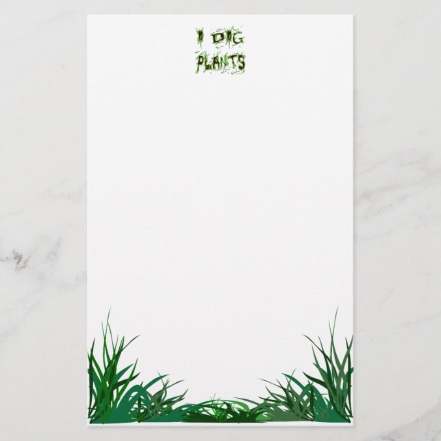 I Dig Pflanze Gardener Slogan Stationery Briefpapier (Vorderseite)