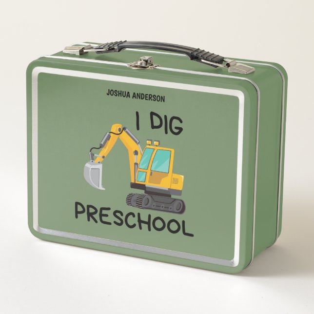 I Dig Preschool Metall Brotdose (Vorderseite)