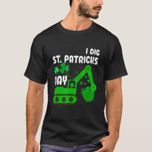 I Dig St Patricks Day Bagger Traktor Kid Men W T-Shirt