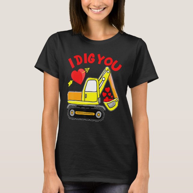 I Dig You Construction Truck Valentines Day Toddle T-Shirt (Vorderseite)