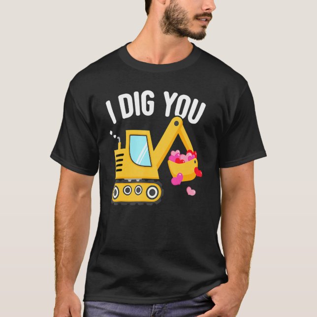 I Dig You Happy Valentines Day Liebe Herz Kleinkin T-Shirt (Vorderseite)