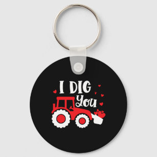 I Dig You Traktor Construction Herz Love Valent Schlüsselanhänger