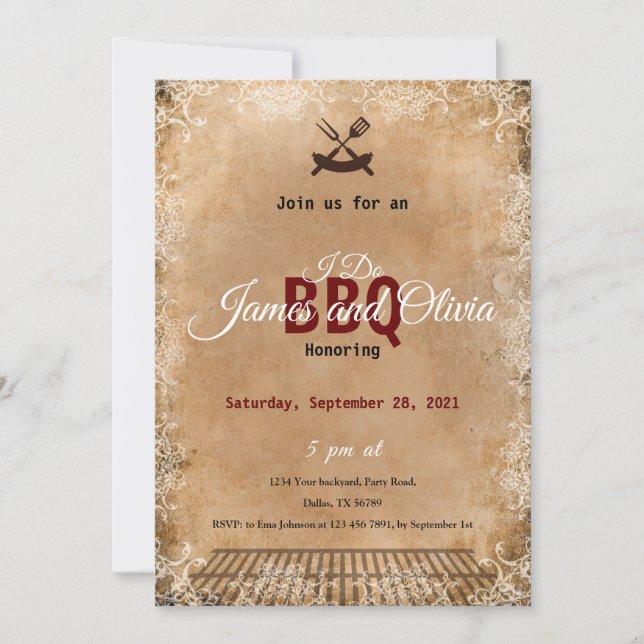 I Do BBQ Invitation, Couples Shower Engagement  Einladung (Vorderseite)
