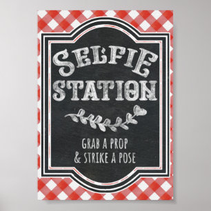 I Do BBQ Paars Engagement Party Selfie Station Poster