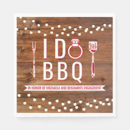 I Do BBQ Rustic Couples Shower Engagement Party Serviette