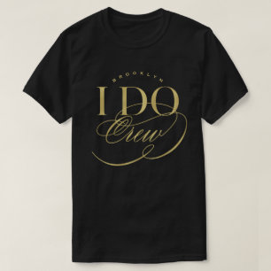I Do Crew Eleganter Script Wedding Party Individue T-Shirt