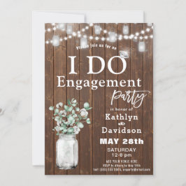 I DO Eucalyptus Mason Jar Elegante Engagement Part Einladung