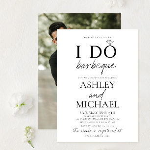 I DO GRILLEN Black & White Foto Couple Dusche Einladung