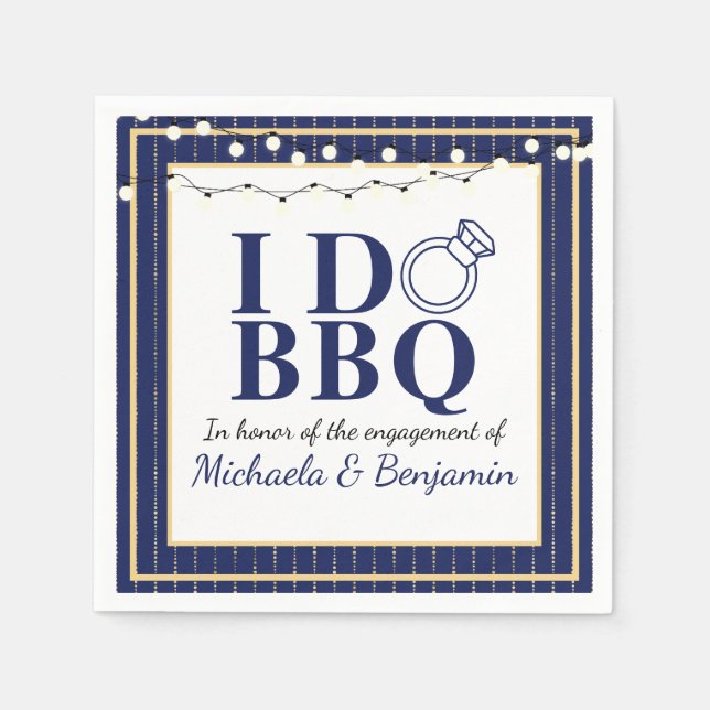 I Do GRILLEN Engagement Party Paare Dusche Napkins Serviette (Vorderseite)