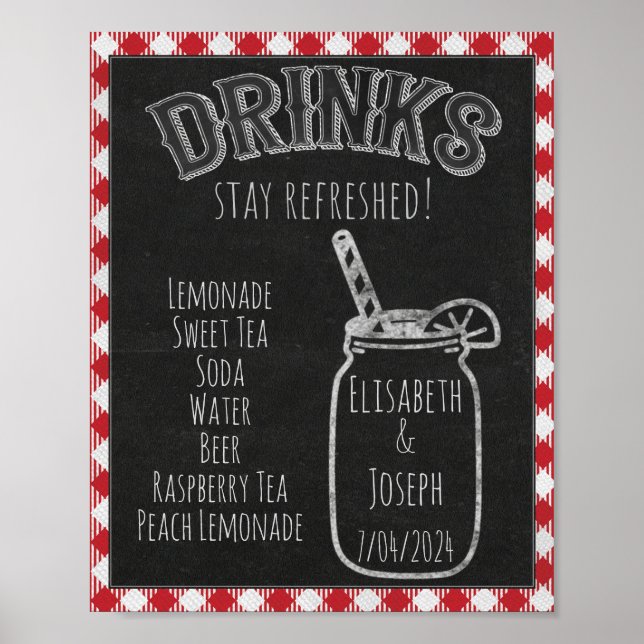 I Do GRILLEN Party Drinks & Beverage Bar-Zeichen Poster (Vorne)