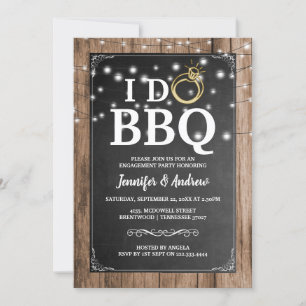 'I DO GRILLEN Rustic Engagement Party Einladung