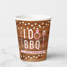 I Do GRILLEN Rustic Engagement Party Paare Dusche Pappbecher